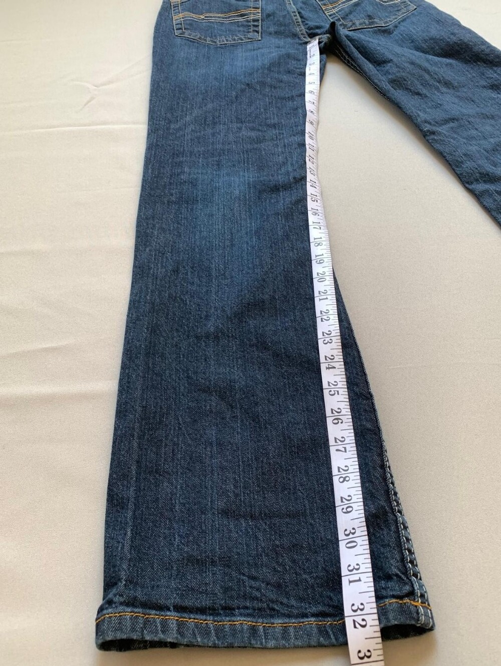 Men's Dark Blue Bootcut Jeans - Picture 9 of 12